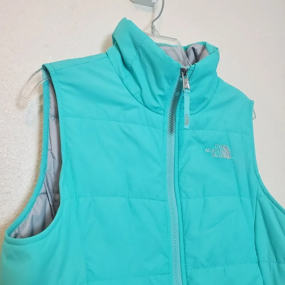 The North Face Girls XL/TG (18) Aqua Blue Puffer Vest Insulated Jacket